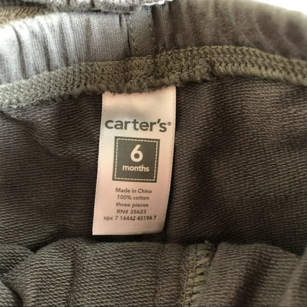 NWOT Carter’s Elephant hoody set & Stripe Snap Top Set